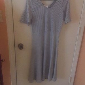 Black and white striped dress